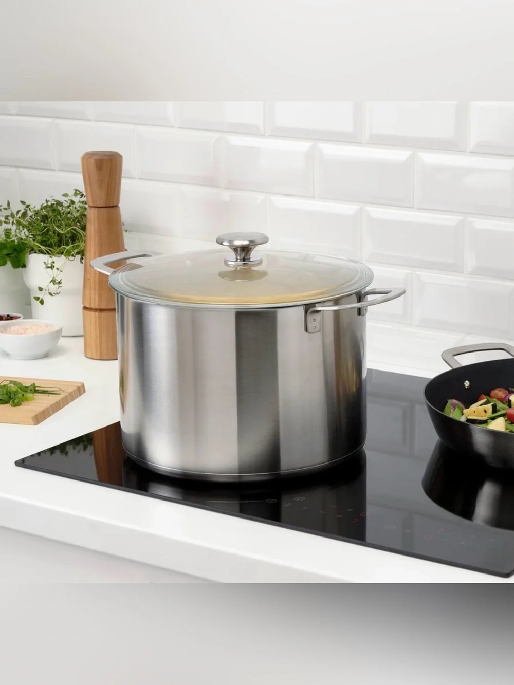 IKEA HEMKOMST Stainless Steel Stock Pot With Glass Lid 10.6 Qt 10L 105.131.46